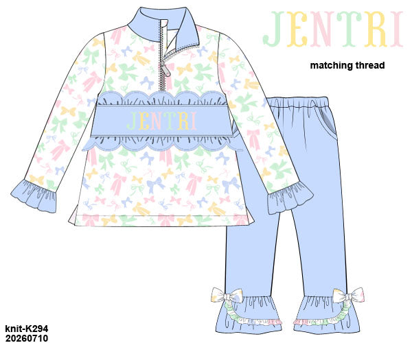 PO 53 VALENTINE: Jentri's Bows Pants Set (ETA late December to KS then to customers)