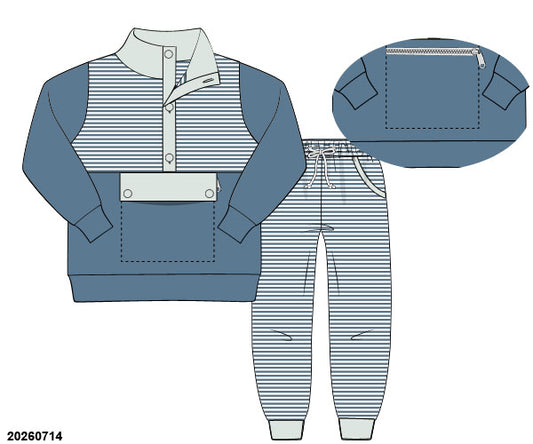 PO 52 MAGICAL WINTER: Casual Winter Blue Slate Joggers Set (ETA late November to customers)