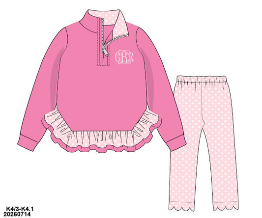 PO 52 MAGICAL WINTER: Casual Winter Pink Pants Set (ETA late November to customers)