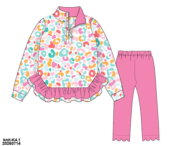 PO 52 MAGICAL WINTER: Casual Winter Cheetah Pants Set (ETA late November to customers)