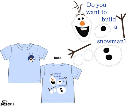 Pre-Order 54 Magical Mouse: Ice Palace Snowman Shirt Only (ETA January to KS then to customers)