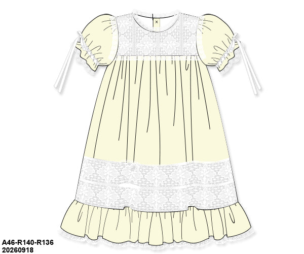 Pre-Order 54 Easter: KS Yellow Heirloom Dress (ETA January to KS then to customers)