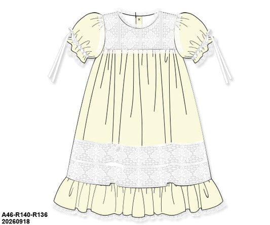 Pre-Order 54 Easter: KS Yellow Heirloom Dress (ETA January to KS then to customers)