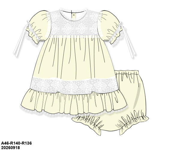 Pre-Order 54 Magical Mouse: KS Yellow Heirloom Bloomers Set (ETA January to KS then to customers)