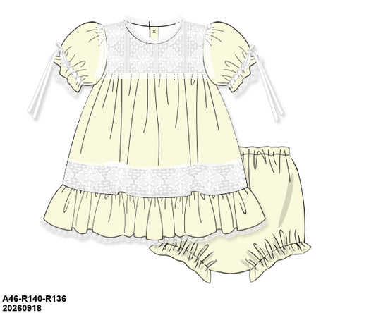 Pre-Order 54 Magical Mouse: KS Yellow Heirloom Bloomers Set (ETA January to KS then to customers)