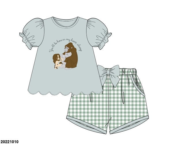 PRE-ORDER 44 Last of Summer: You’ll Be In My Heart Shorts Set with bow (ETA: Late May to customer)
