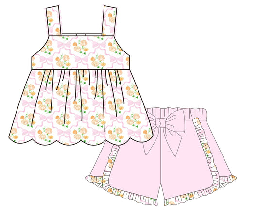 Sweet Pumpkin Shorts Set (ships in 3-5 business days)