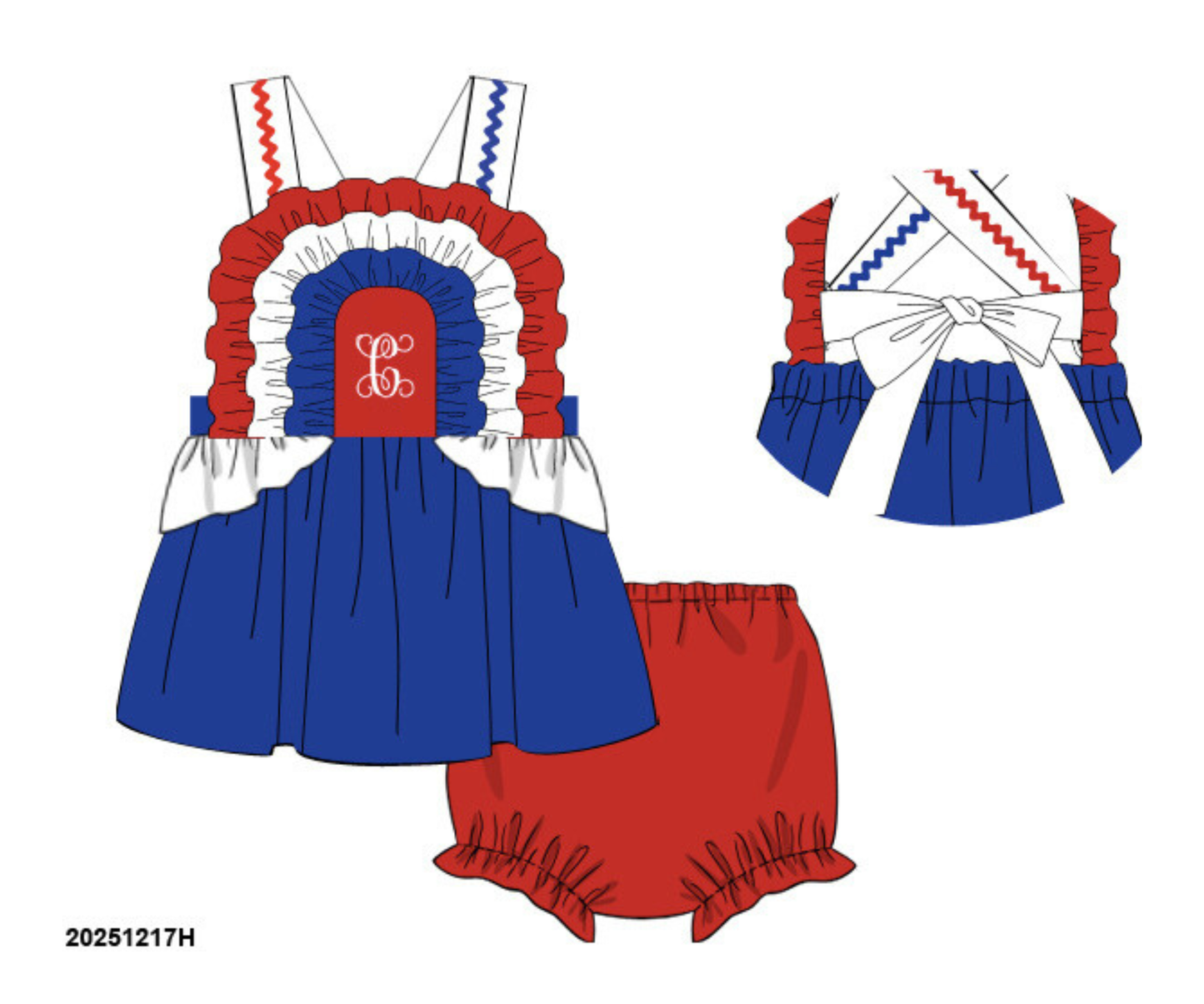 PRE-ORDER 44 Last of Summer: RWB Bloomers Set (ETA: Late May to customer)