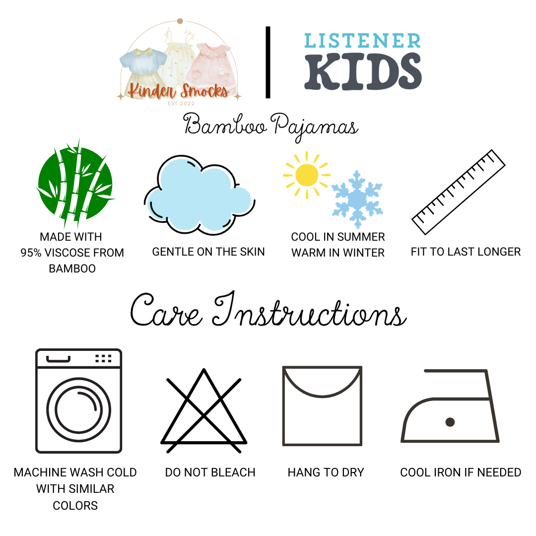 Kinder Smocks x Listener Kids Exclusive Bamboo Pajama Collab - Zippy (ships in 3-5 business days)