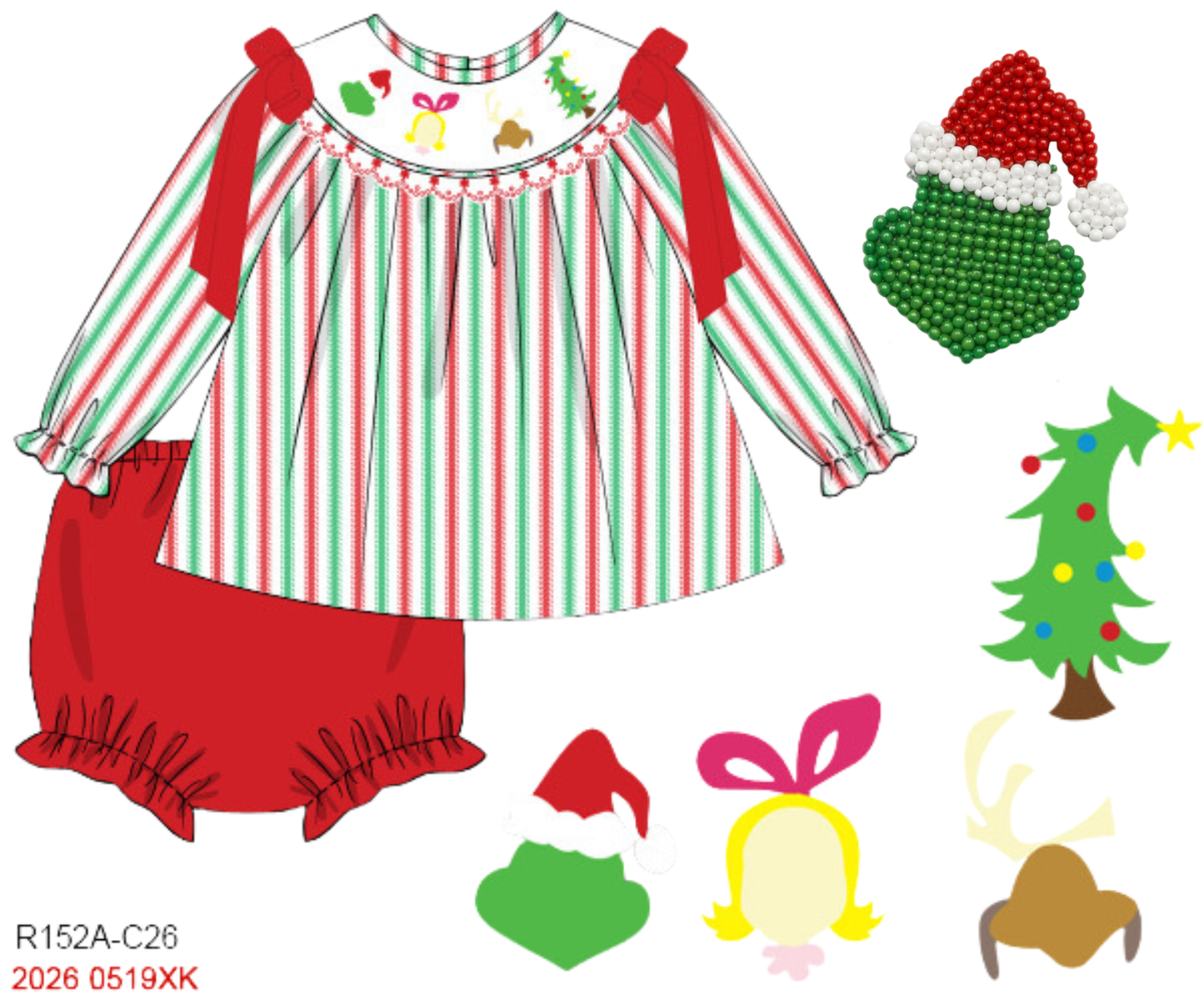 PO 50 CHRISTMAS PART ONE: Cheermeister Beaded Bloomers Set (ETA late September to customers)
