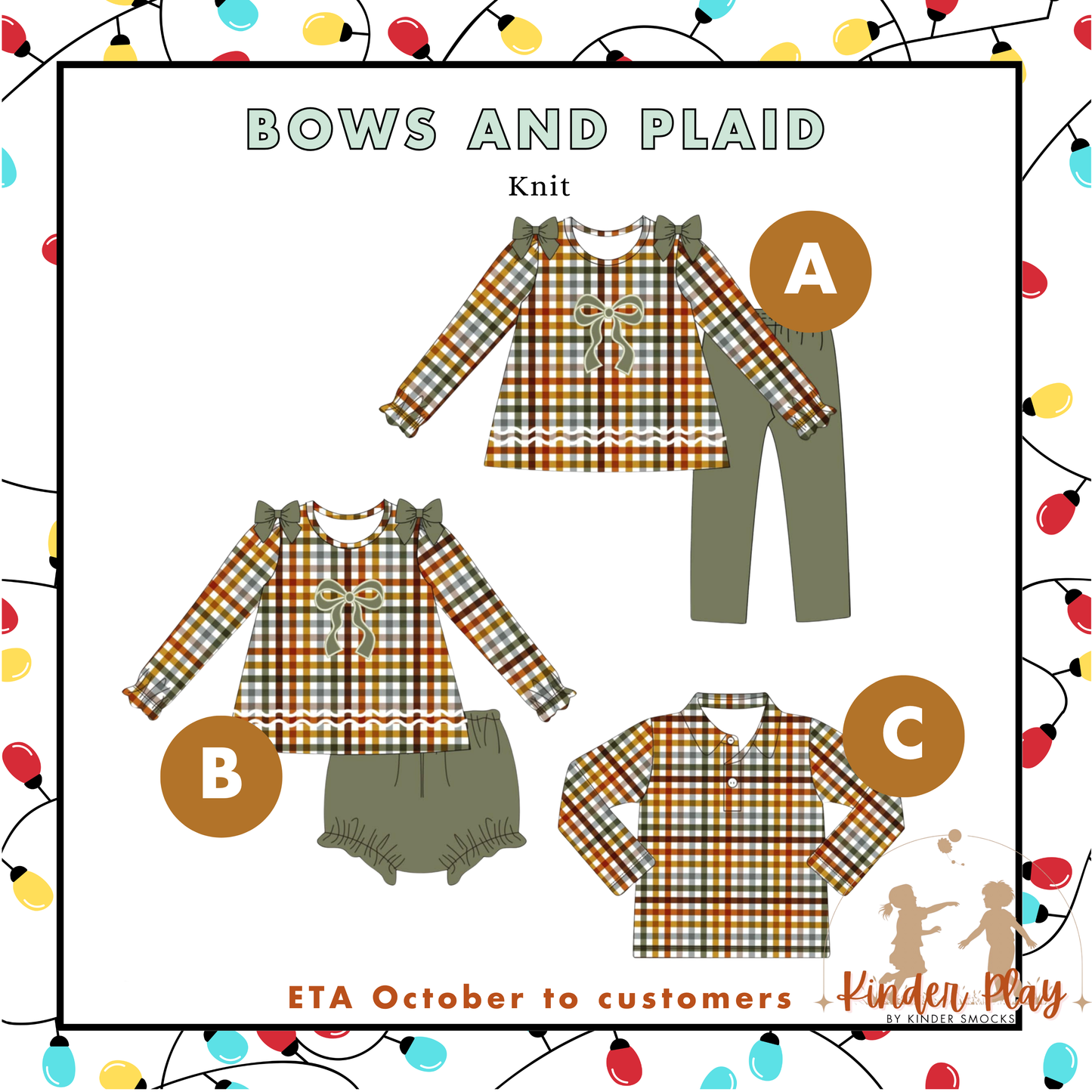 Kinder Play PO 4 Christmas: Bows and Plaid (ETA late October to customer)