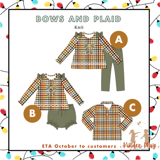 Kinder Play PO 4 Christmas: Bows and Plaid (ETA late October to customer)