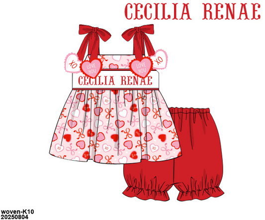 PRE-ORDER 39 Winter & More: Love You XO Much Bubble Shorts Set (ETA: December to KS then to customers)