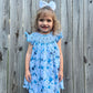 Blue Rose & Slate Dress w/ Faux Pearls