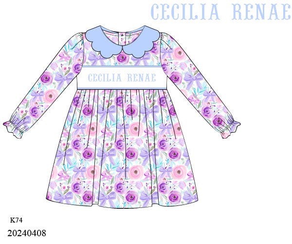 RTS KS Winter: Gianna's Floral Dress "MAMA'S GIRL" (ships in 3-5 business days)
