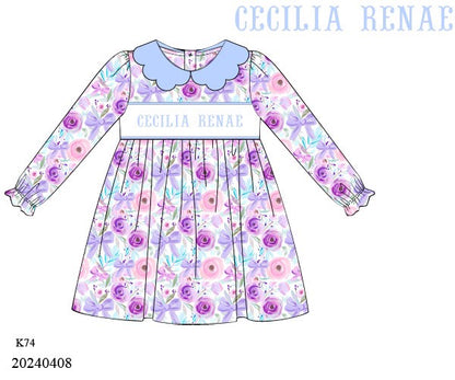 RTS KS Winter: Gianna's Floral Dress "MAMA'S GIRL" (ships in 3-5 business days)