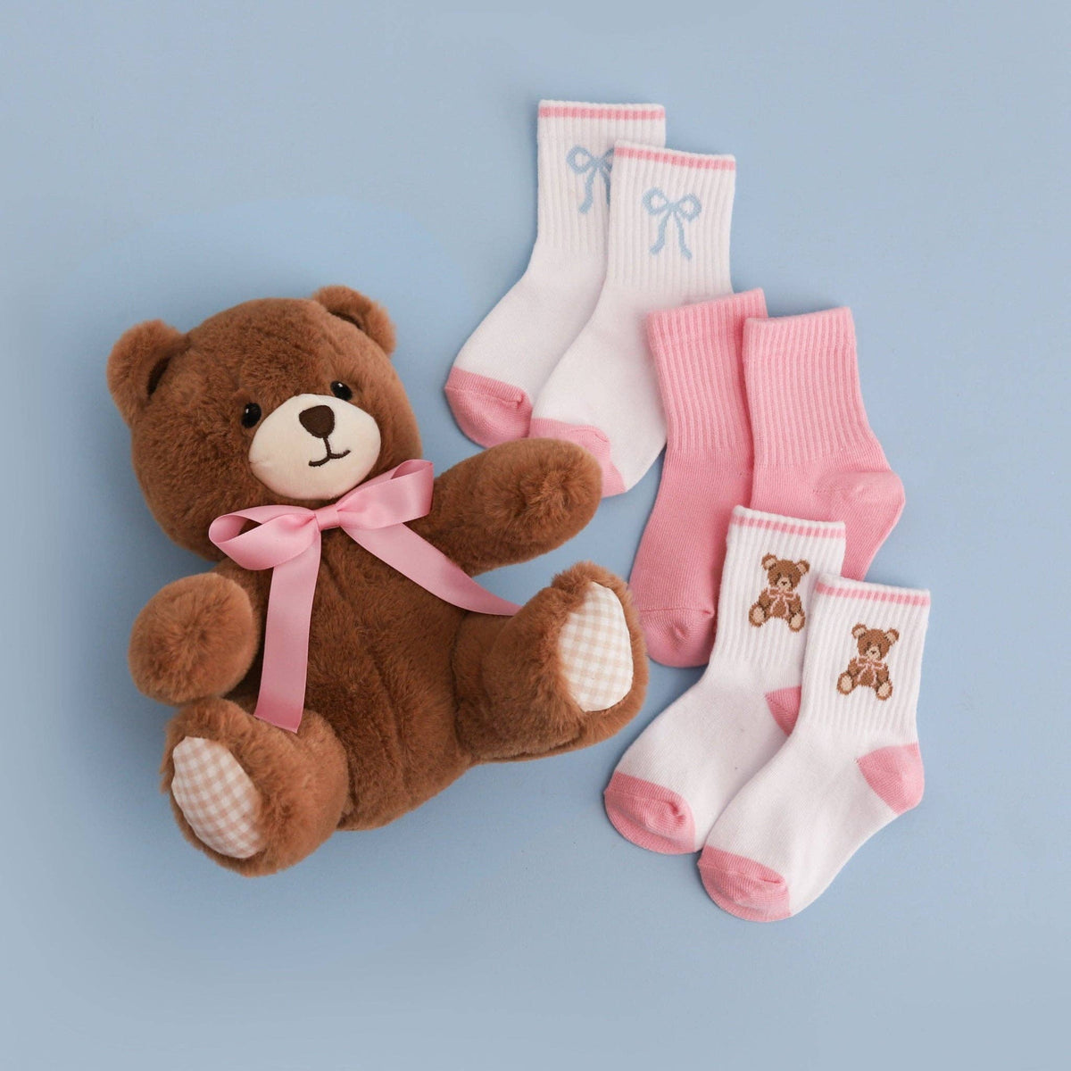 RTS LSC: Crew Socks 3-Pack - Teddy Bow