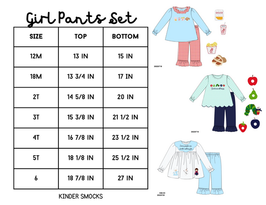 Pants Sets Size Charts