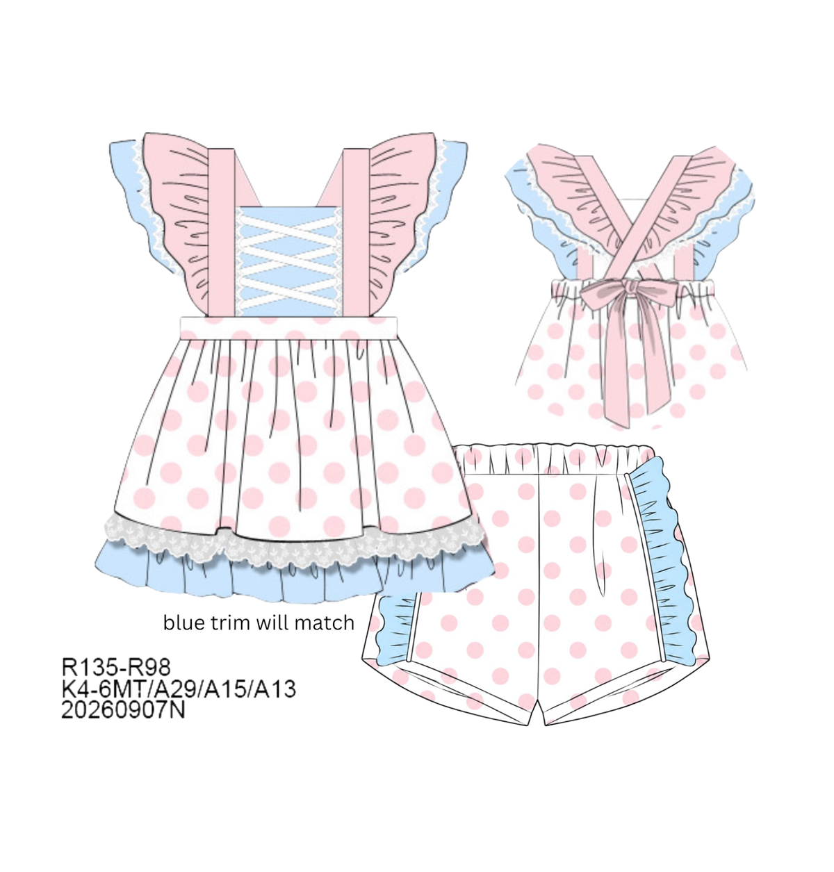 Pre-Order 52.5: Miss Peep Ruffled Shorts Set (ETA mid-November to customers)
