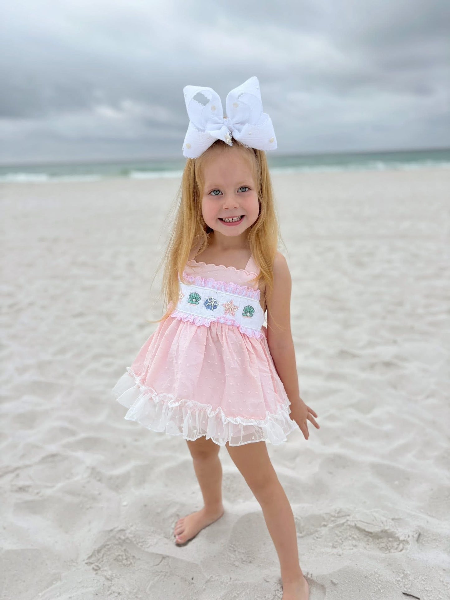 PRE-ORDER 43 Sweet Summer Part One: Smocked Pearly Shells Bloomers Set (ETA: May to customer)