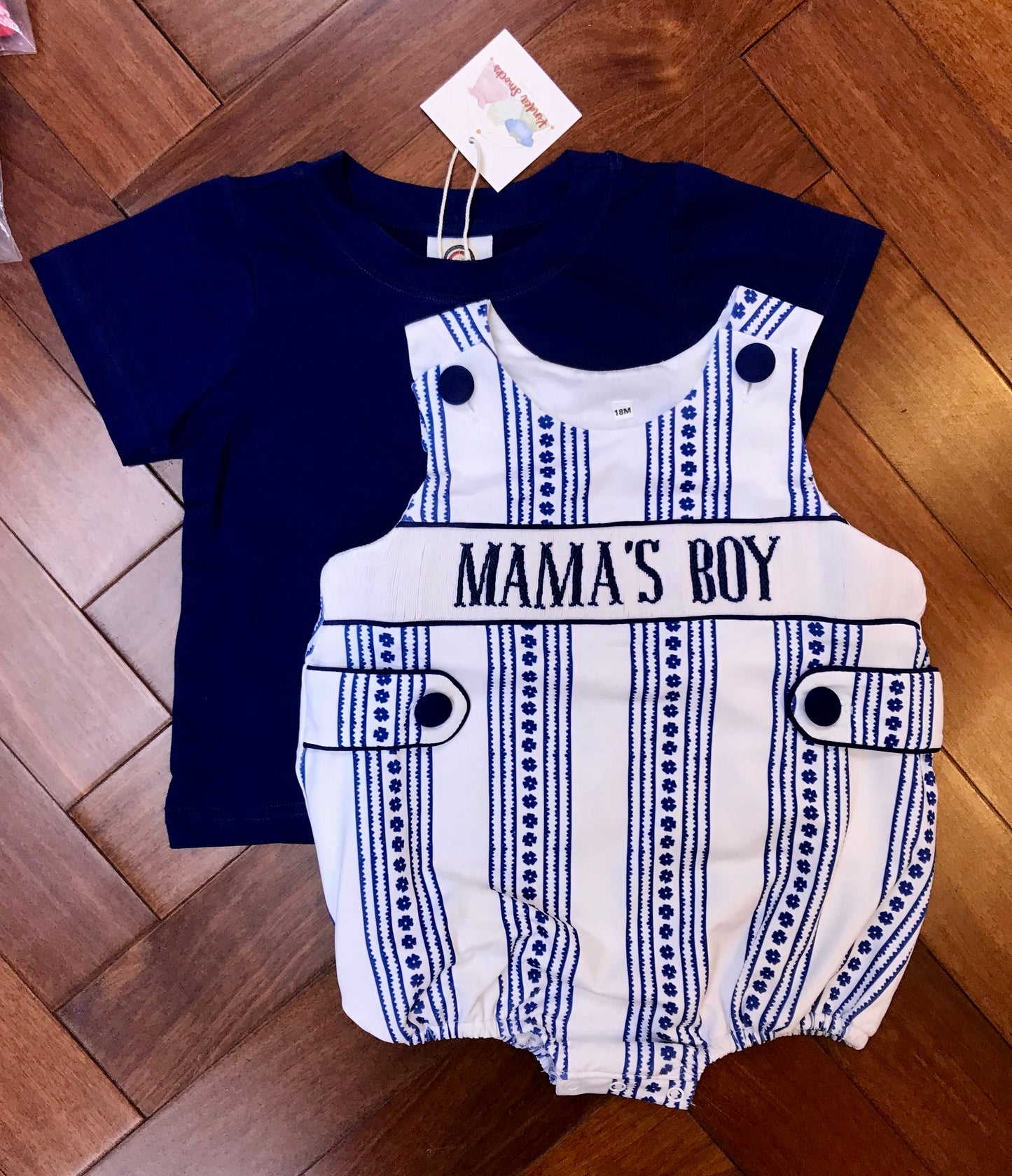 RTS Mother's Day Extras: Navy Stripes Bubble (MAMA’S BOY)