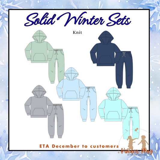 Kinder Play PO 5 Winter Sets: Solid Joggers Sets (ETA December to customers)