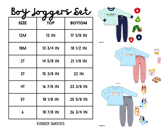 Pants Sets Size Charts