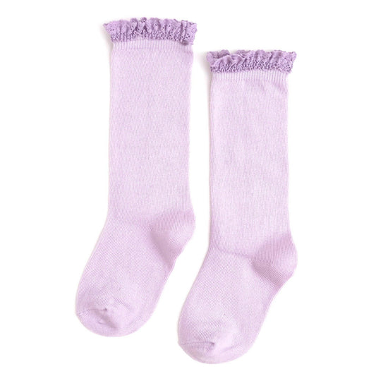 RTS LSC: Lilac Lace Top Knee High Socks