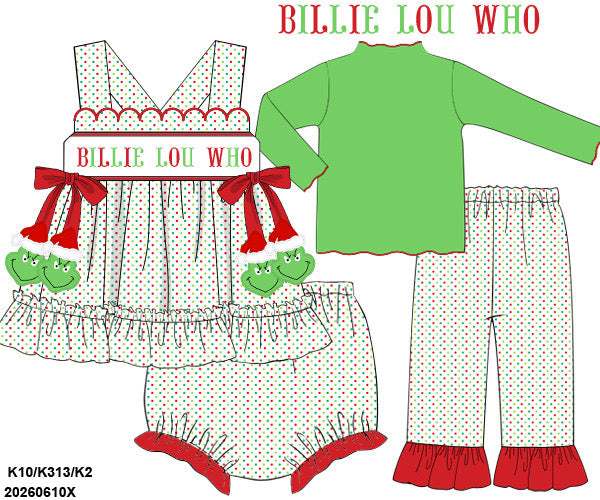 PO 51 LAST OF CHRISTMAS: Billie Lou Pants Set (ETA late October to customers)