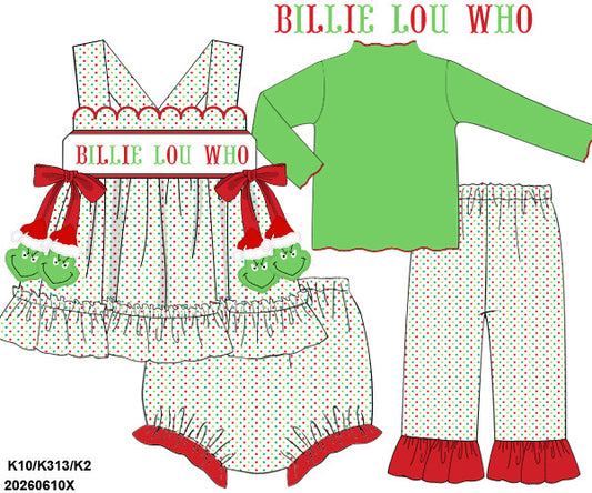 PO 51 LAST OF CHRISTMAS: Billie Lou Bloomers Set (ETA late October to customers)