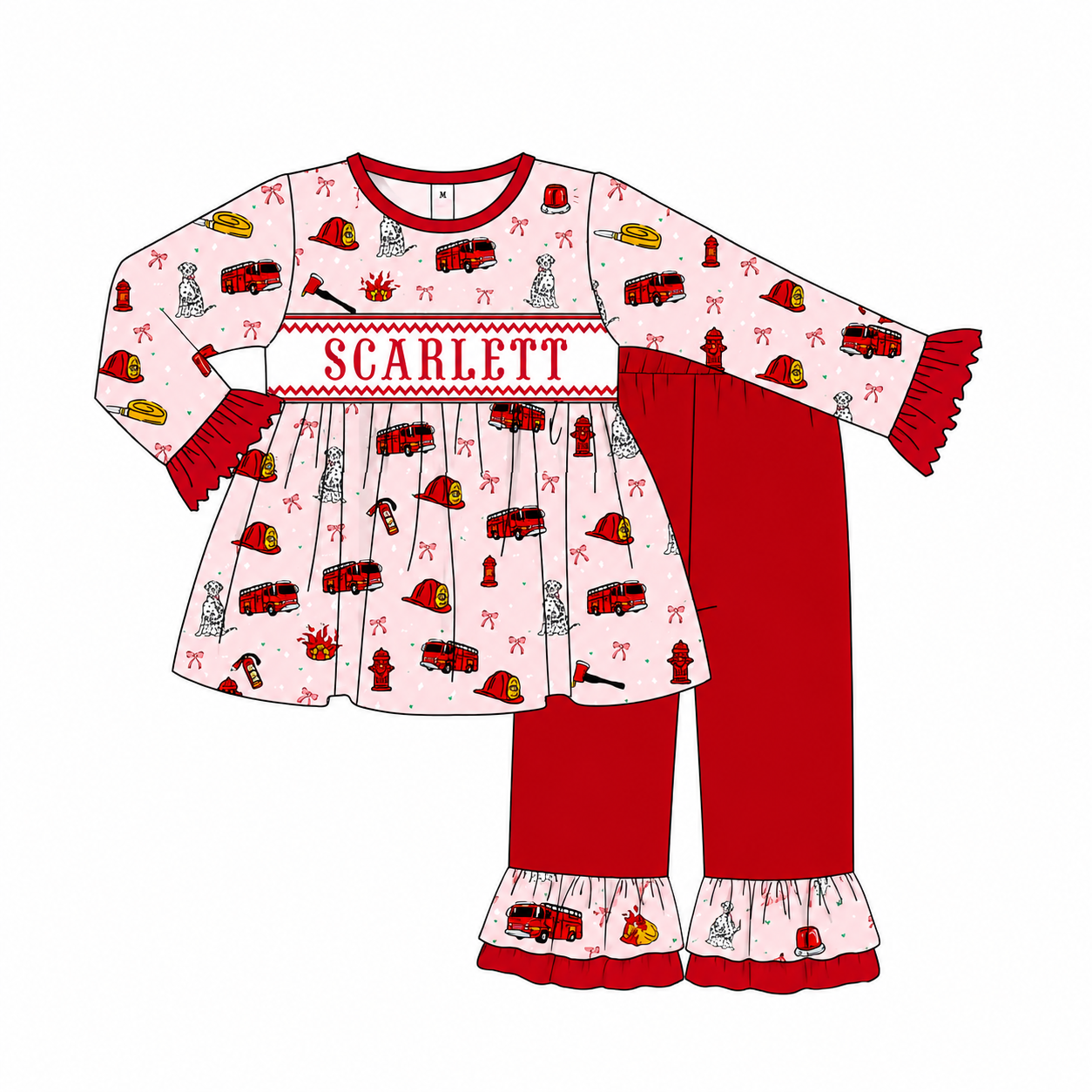PO 53 VALENTINE: Scarlett's Hero Ruffled Pants Set (ETA late December to KS then to customers)