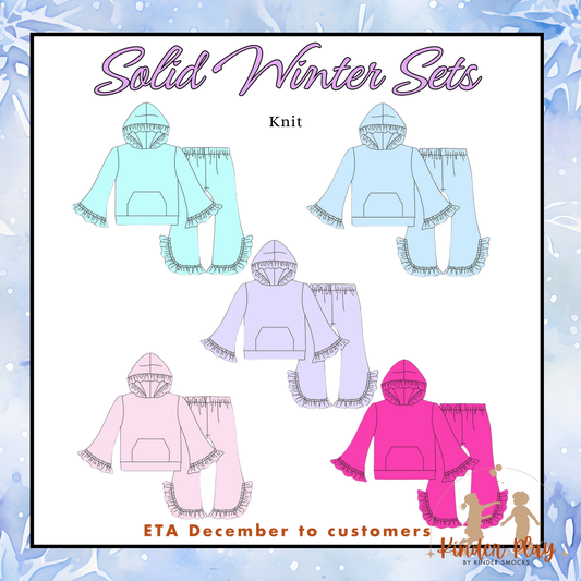 Kinder Play PO 5 Winter Sets: Solid Ruffled Sets (ETA December to customers)