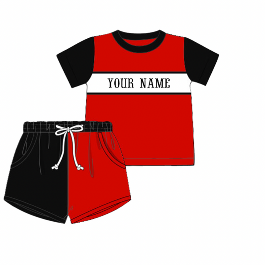 PO 47 GO TEAM: Black and Red Shorts Set (ETA: late July to customers)