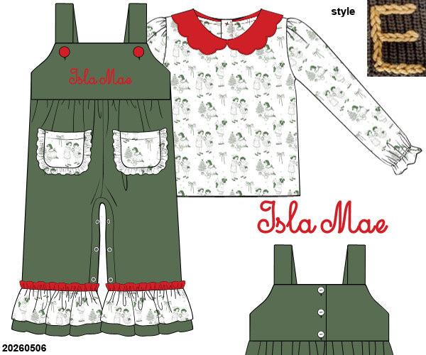 PO 51 LAST OF CHRISTMAS: Isla Evergreen Romper (ETA late October to customers)