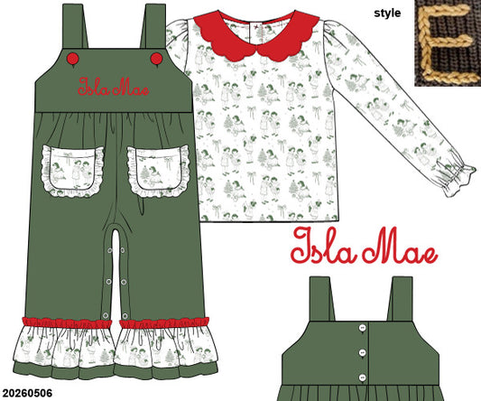 PO 51 LAST OF CHRISTMAS: Isla Evergreen Romper (ETA late October to customers)