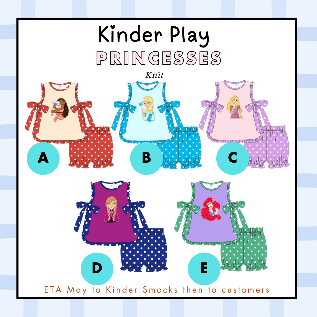 Kinder Play PO 2: Princesses Ruffles Bubble Shorts Set (ETA: May to KS then to customers)