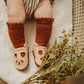 RTS LSC: Sugar Almond Lace Top Knee High Socks