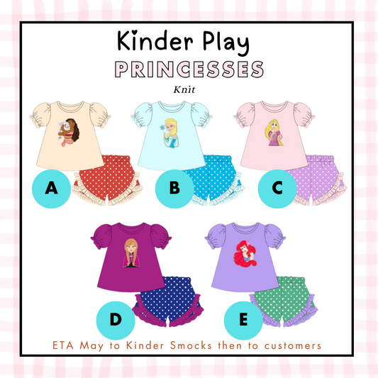 Kinder Play PO 2: Princesses Ruffles Shorts Set (ETA: May to KS then to customers)