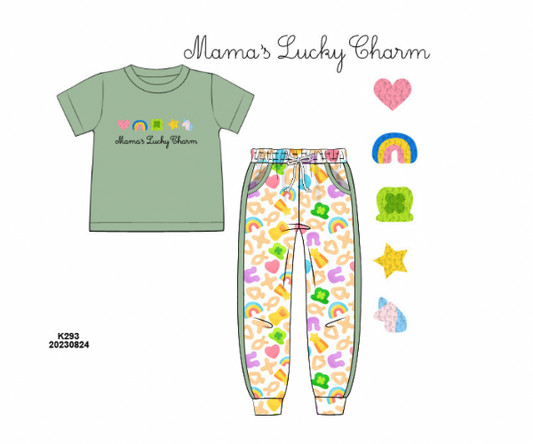 PRE-ORDER 41 St. Paddy's & Easter: Mama's Lucky Charm Short Sleeves + Jogger Pants (ETA: February to KS then to customers)