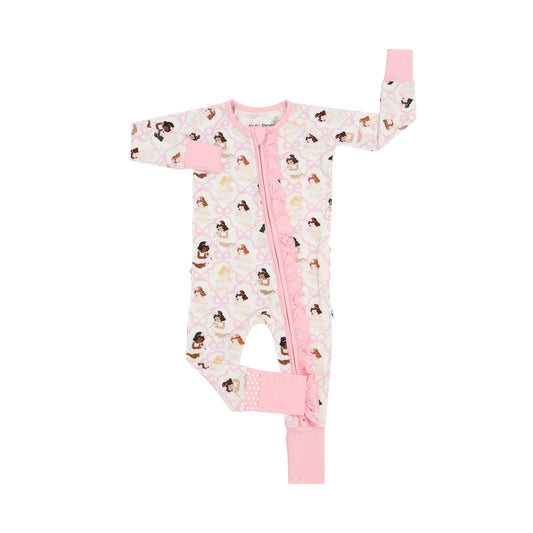 Kinder Dreams Bamboo Pajamas: DOLL BABY Ruffled Zippy (ships in 3-5 business days)