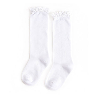 RTS LSC: White Lace Top Knee High Socks