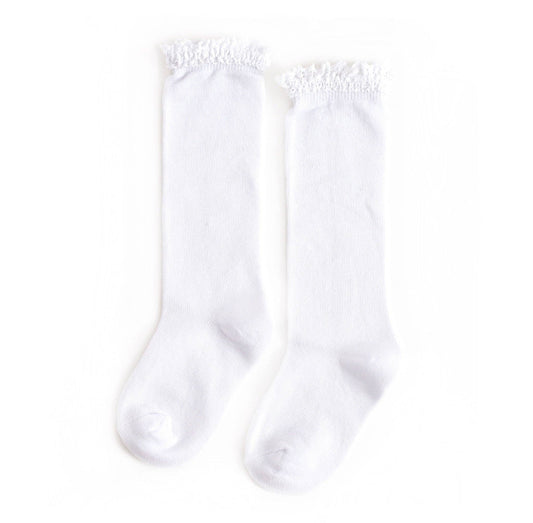 RTS LSC: White Lace Top Knee High Socks