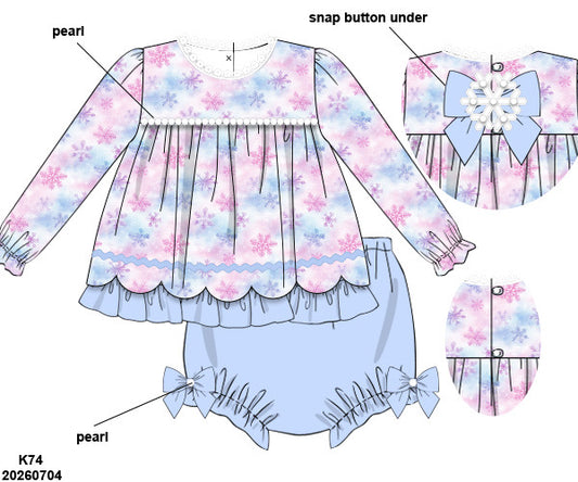Pre-Order 53.5: Frosted Wonderland Bloomers Set (ETA December to KS then to customers)