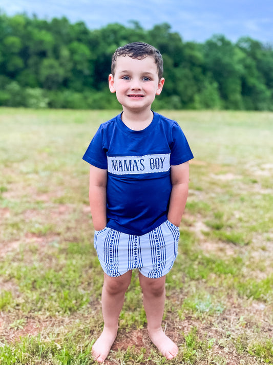 Mother's Day Extras: Navy Stripes Shorts Set (MAMA’S BOY)