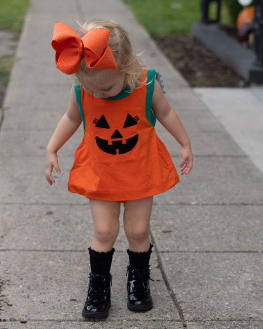 RTS FALL ONE: Pumpkin Face Bloomers Set (ships out in 3-5 business days)