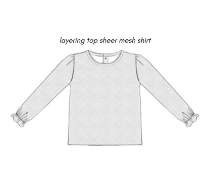 PRE-ORDER 39 Winter & More: Long Sleeves Sheer Mesh Top (ETA: December to KS then to customers)