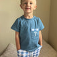 Blue Rose & Slate Shorts Set - no monogram