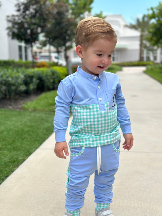 Amora Gingham Jogger Set