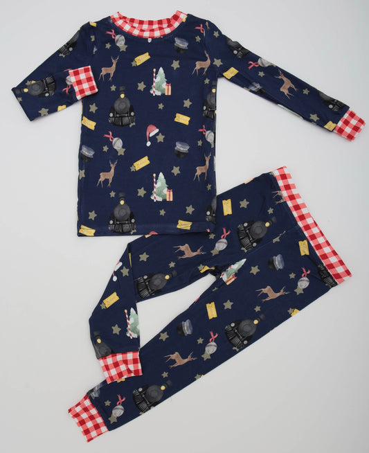 Kinder Dreams: Christmas Train Two-Piece Pajamas (ships in 3-5 business days)