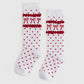 Little Stocking Co Red Bow Scalloped Knee High Socks